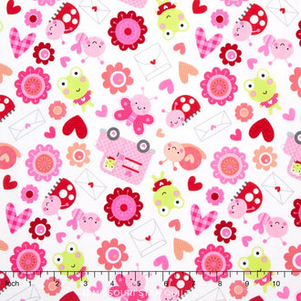 Lovebugs Collection - Friends White Yardage