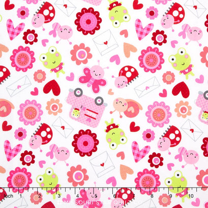 Lovebugs Collection - Friends White Yardage