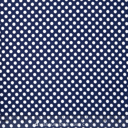 Knit Basics - Small Dots Navy Yardage