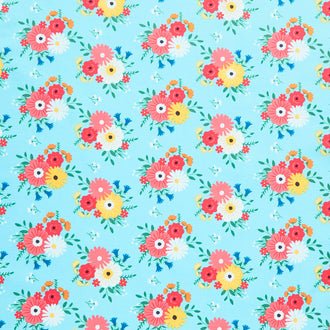 Gone Glamping - Bouquets Aqua Yardage