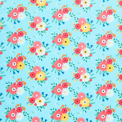 Gone Glamping - Bouquets Aqua Yardage