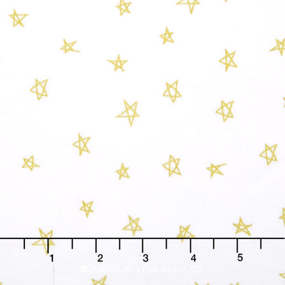 When Skies are Grey - Skies Star Gold Metallic Yardage
