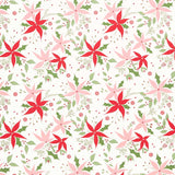 Once Upon a Christmas - Poinsettia Dance Snow Yardage Primary Image