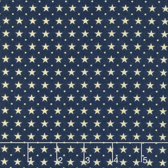Star & Stripe Gatherings - Border Stars Blue Yardage