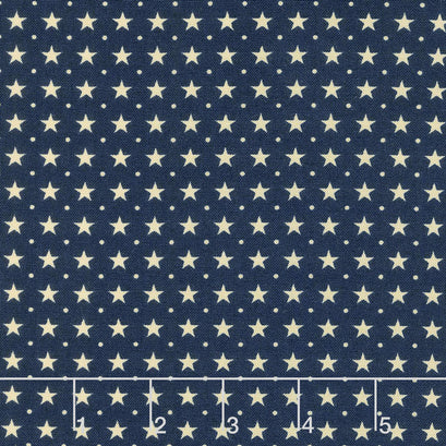Star & Stripe Gatherings - Border Stars Blue Yardage