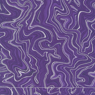 Holiday Flourish 11 - Peacock Marble Purple Metallic Yardage
