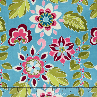 Botanique - Flowers Teal Yardage