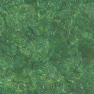 Reflections Batiks - Swirls Green Yardage