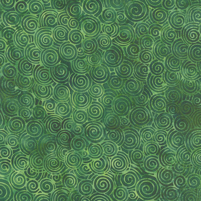 Reflections Batiks - Swirls Green Yardage