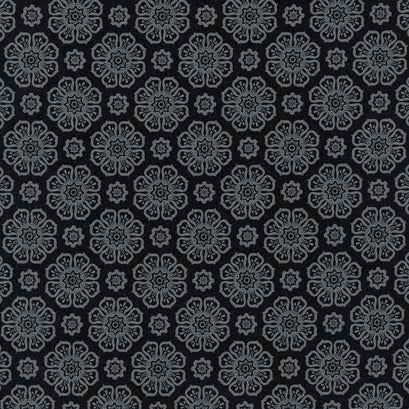 Blackout - Flowers Black Yardage