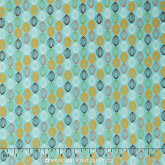 Dinosaur - Stripe Blue Yardage