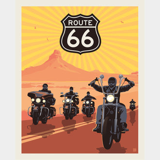 Route 66 - Motorcycle Orange Panel