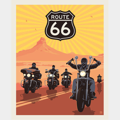 Route 66 - Motorcycle Orange Panel