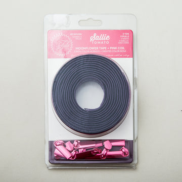 Sallie Tomato Tula Pink #5 Nylon Zipper Tape & Pulls - Dark Purple with Pink Coil Alternative View #3