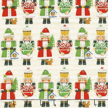 Holly Jolly Christmas - Nutcrackers Ivory Digitally Printed Yardage