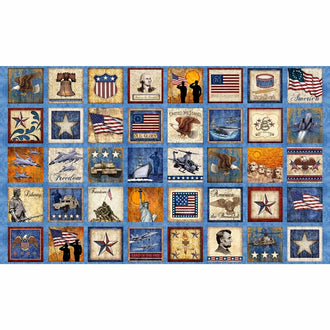 Home of the Brave - Patriotic Patches Blue Panel