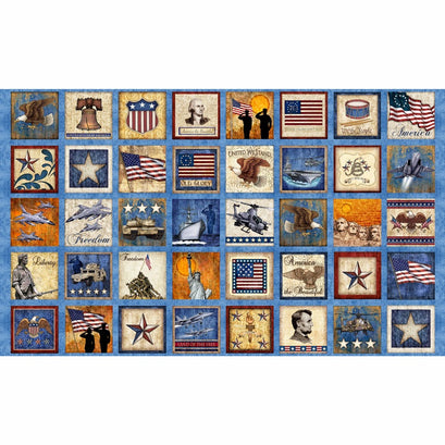 Home of the Brave - Patriotic Patches Blue Panel