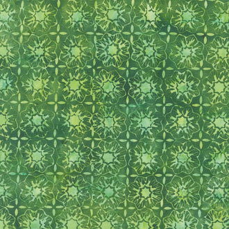 Reflections Batiks - Square Flower Green Yardage