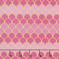 Let's Be Mermaids - Scallops Pink Sparkle Yardage