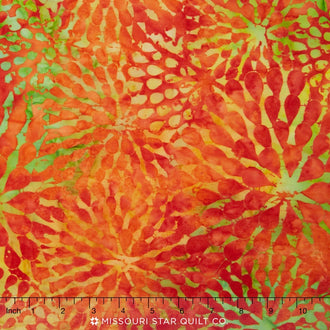 Tonga Batiks - Sunburst Dahlias Sunset Yardage