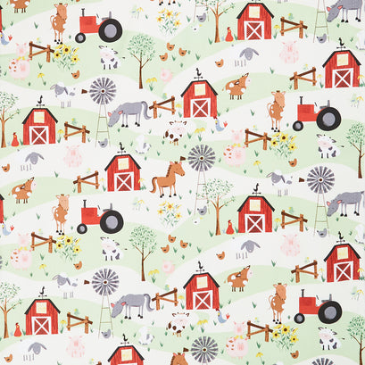 Farm-tastic Friends - Farm Allover Green Yardage