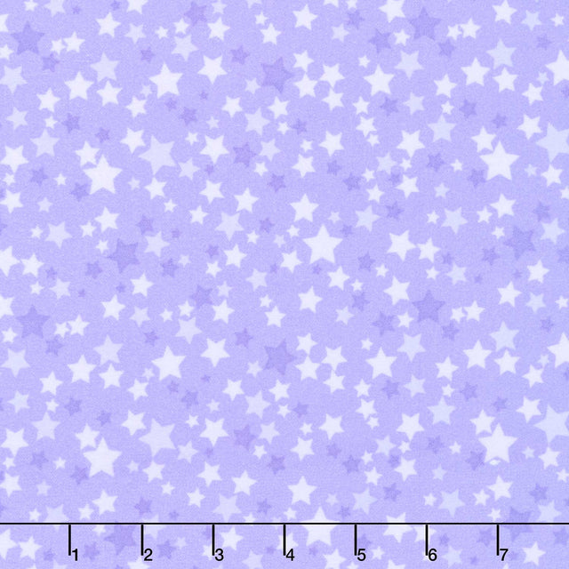 Playtime Flannel - Stars Purple Yardage Primary Image
