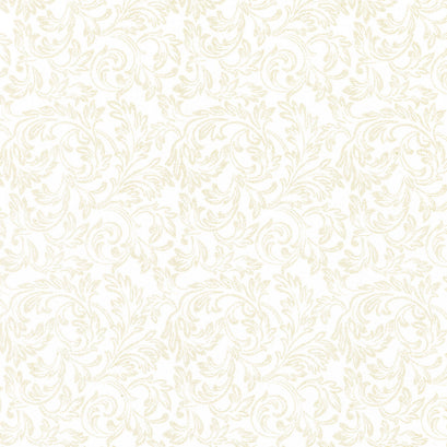 Yuletide Traditions - Scroll White Yardage