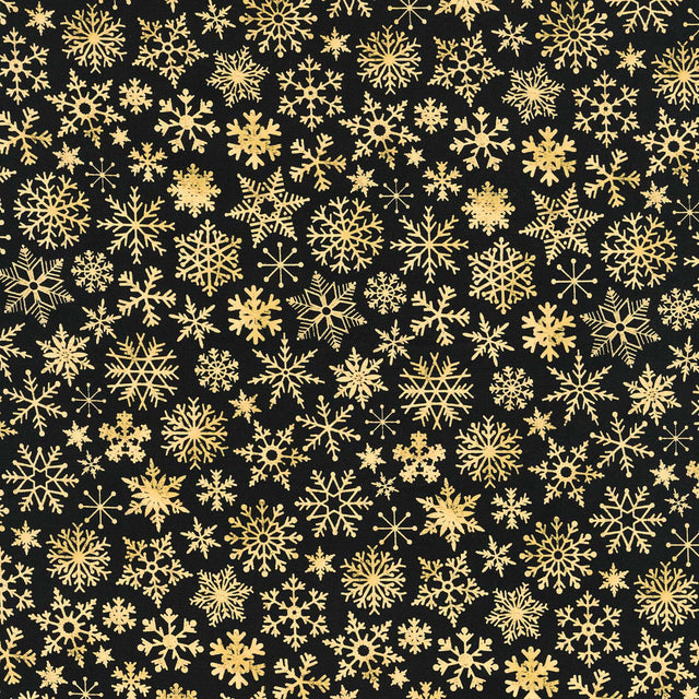 O Holy Night - Golden Snowflakes Yardage Primary Image