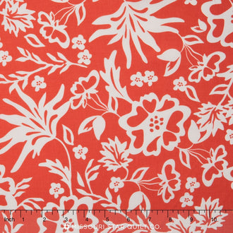 Apricot & Persimmon - Floral Coral Yardage