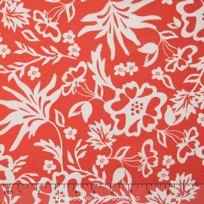 Apricot & Persimmon - Floral Coral Yardage