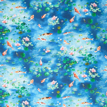 Lotus and Koi - Koi Blue Yardage Primary Image