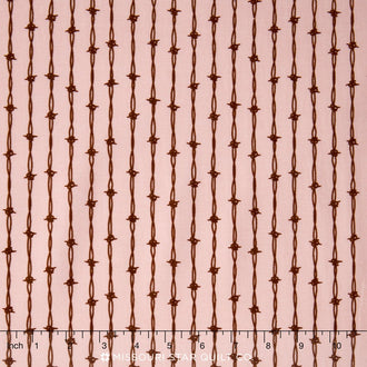 Cowgirl - Barbed Wire Pink Yardage
