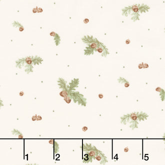 Let's Get Lost in the Woods - Acorns and Leaves Off White Yardage