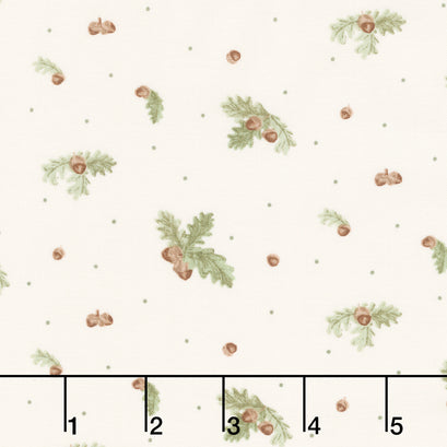 Let's Get Lost in the Woods - Acorns and Leaves Off White Yardage