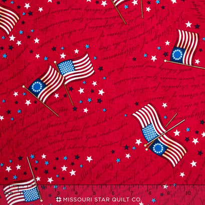 Long May She Wave - Flag Toss on Pledge of Allegiance Dark Red Yardage