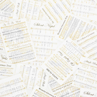 Christmas Musical - Holiday Songs Cream Metallic Yardage