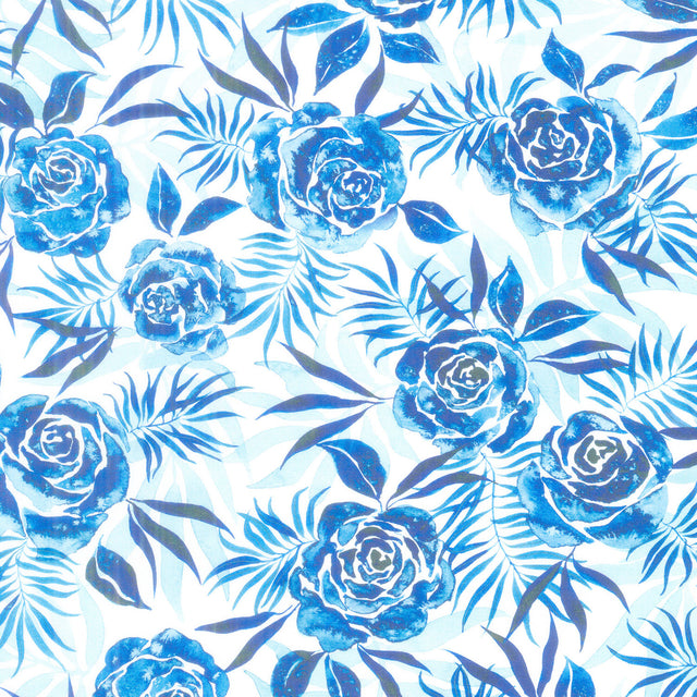 Coming Up Roses - Prussian Rose Cloud - Sapphire Yardage Primary Image