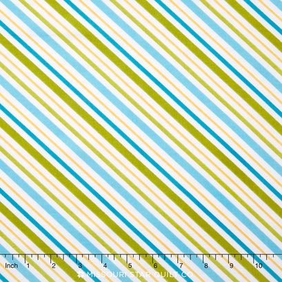Happy Camper - Stripe Blue Yardage