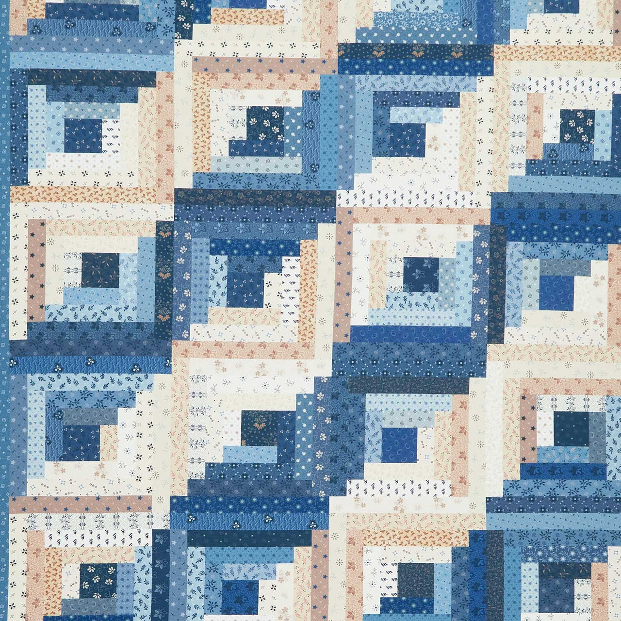 Pam's Cabin - Log Cabin Blue Yardage Primary Image