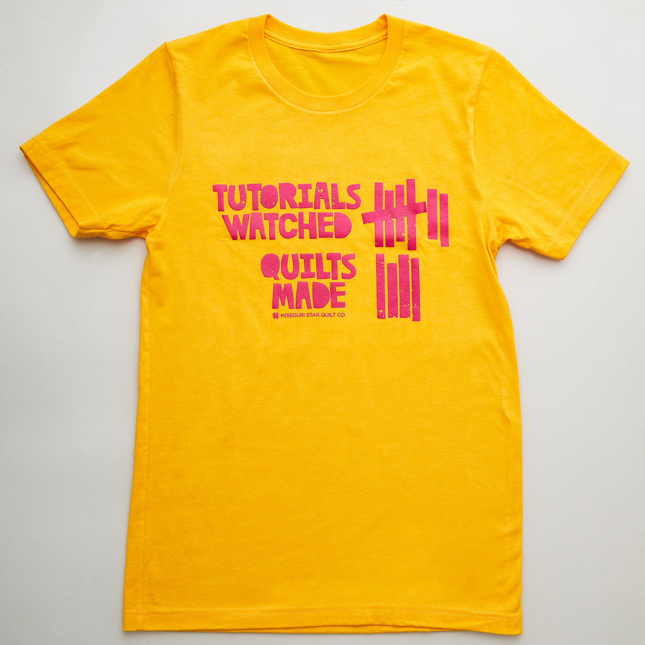 Missouri Star Tutorials vs. Quilts Heather Gold T-shirt - XL