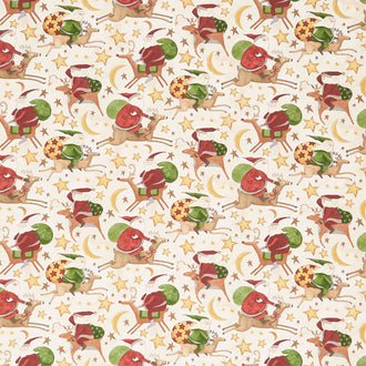 Up on the Housetop - Santa Rides Snowflake Yardage