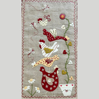 Chicken Pyramid Wool Felt Embroidery Appliqué Kit