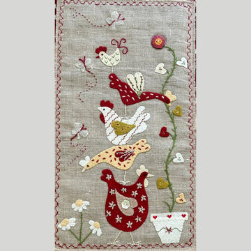 Chicken Pyramid Wool Felt Embroidery Applique Kit Primary Image