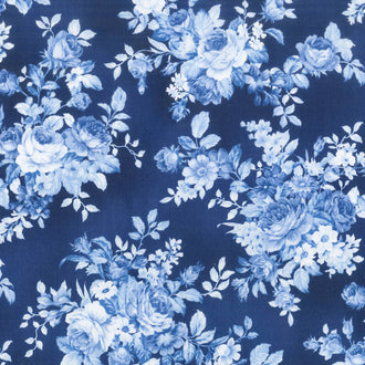 Mayfield - Indigo Colorstory Flower Bouquets Indigo Yardage