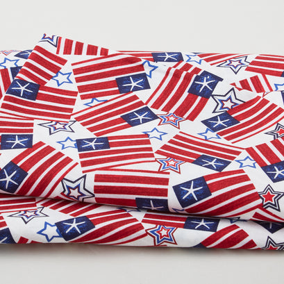 Star-Spangled Beach - Flags White 2 Yard Cut
