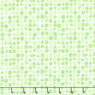 Playtime Flannel - Shapes Green Yardage