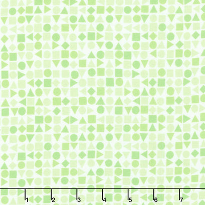Playtime Flannel - Shapes Green Yardage