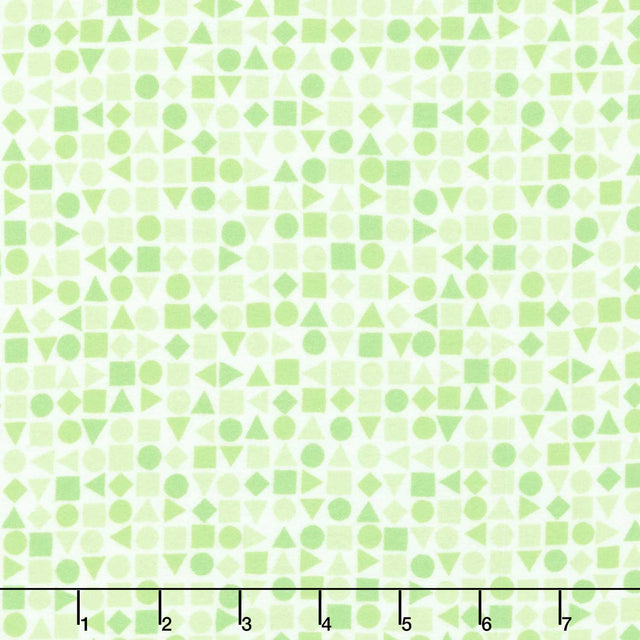 Playtime Flannel - Shapes Green Yardage Primary Image