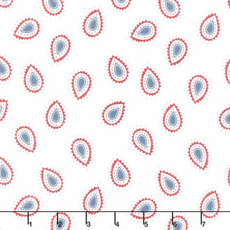 American Beauty - Paisley White Yardage