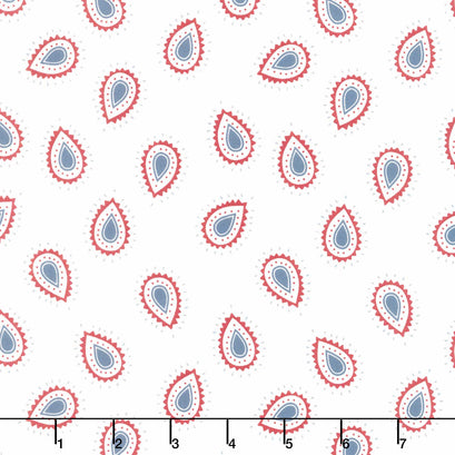 American Beauty - Paisley White Yardage